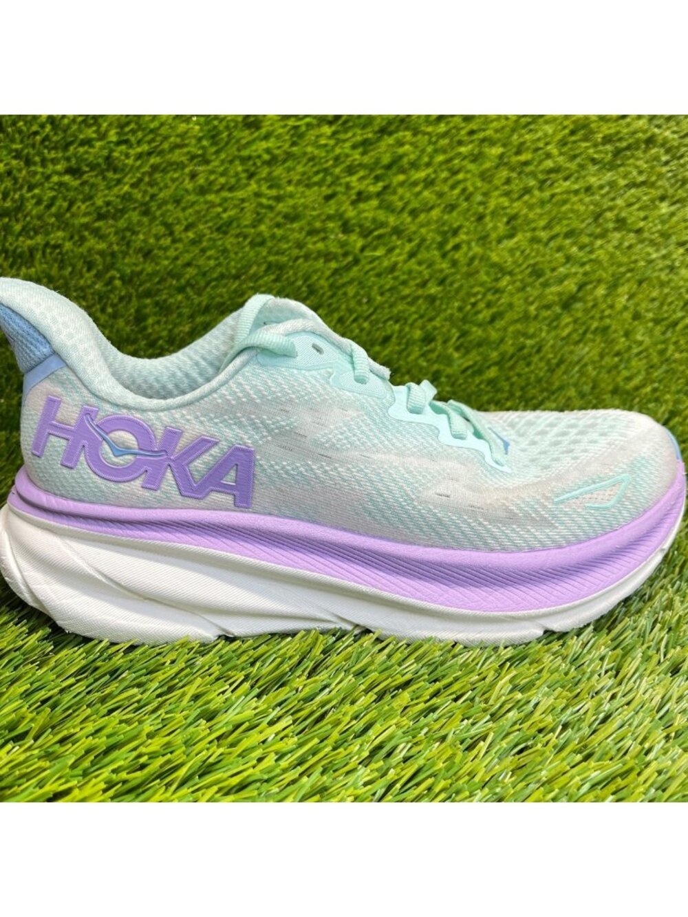 Hoka One One Clifton 9 Womens Size 6 Blue Purple Road Running Shoes Sneakers